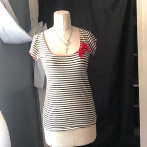 Striped rockabilly pin up shirt